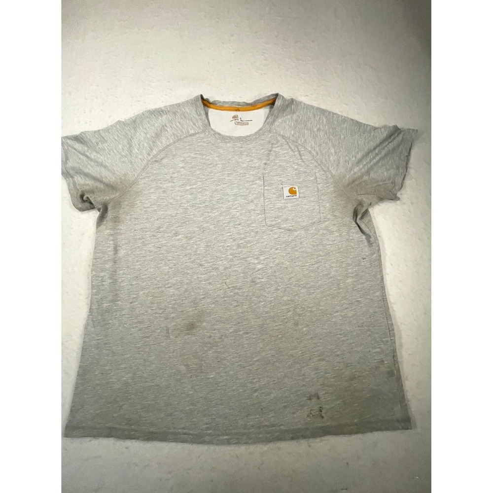 Carhartt Relaxed Fit T Shirt Men Large Heather Gray Cotton Raglan Sleeve UPF 25+